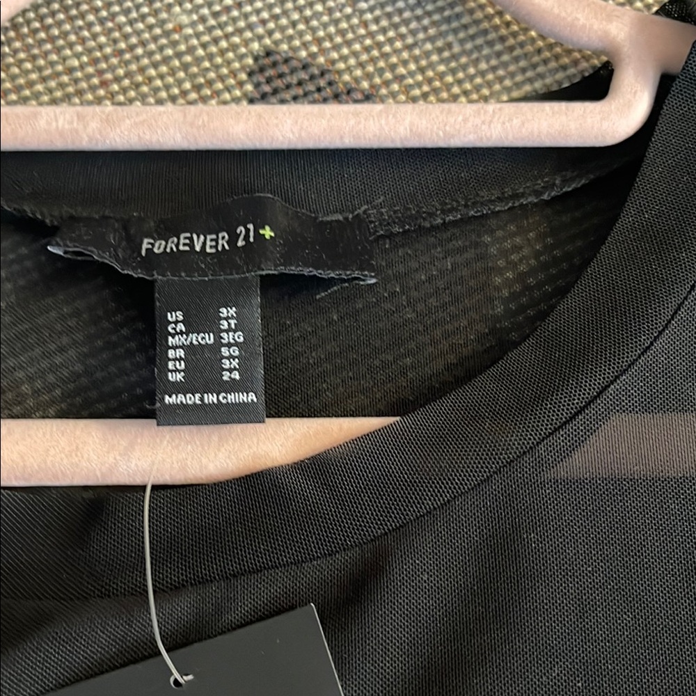 Forever 21 Mesh Black Crop Top - Picture 3 of 9